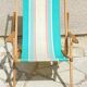 Transat pliant en bois et toile vintage