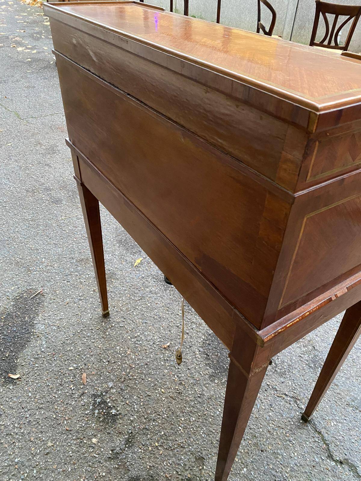 19th century wooden cylinder desk secretary