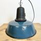 Industrial Blue Enamel Factory Lamp with Cast Iron Top, 1960s