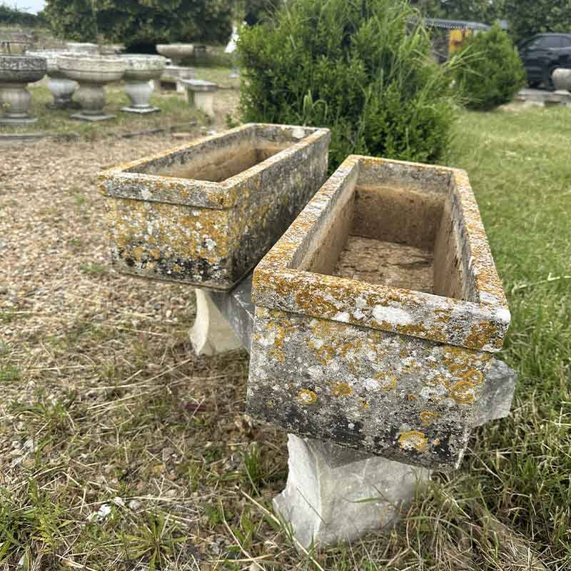 Pair of cement planters 75x25x20cm