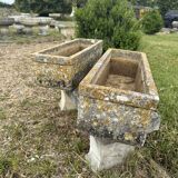 Pair of cement planters 75x25x20cm