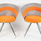 Paire de fauteuils pivotant vintage