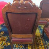 Series of 6 Louis XV armchairs in mahogany and leather