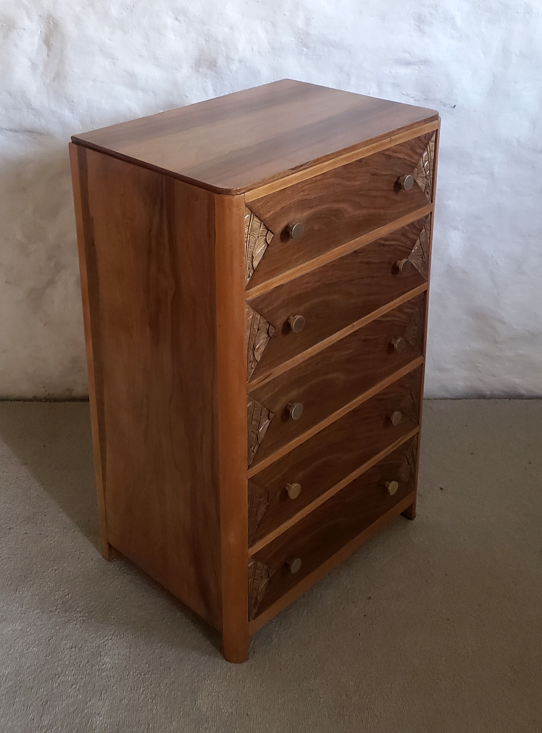 Walnut art-deco dresser