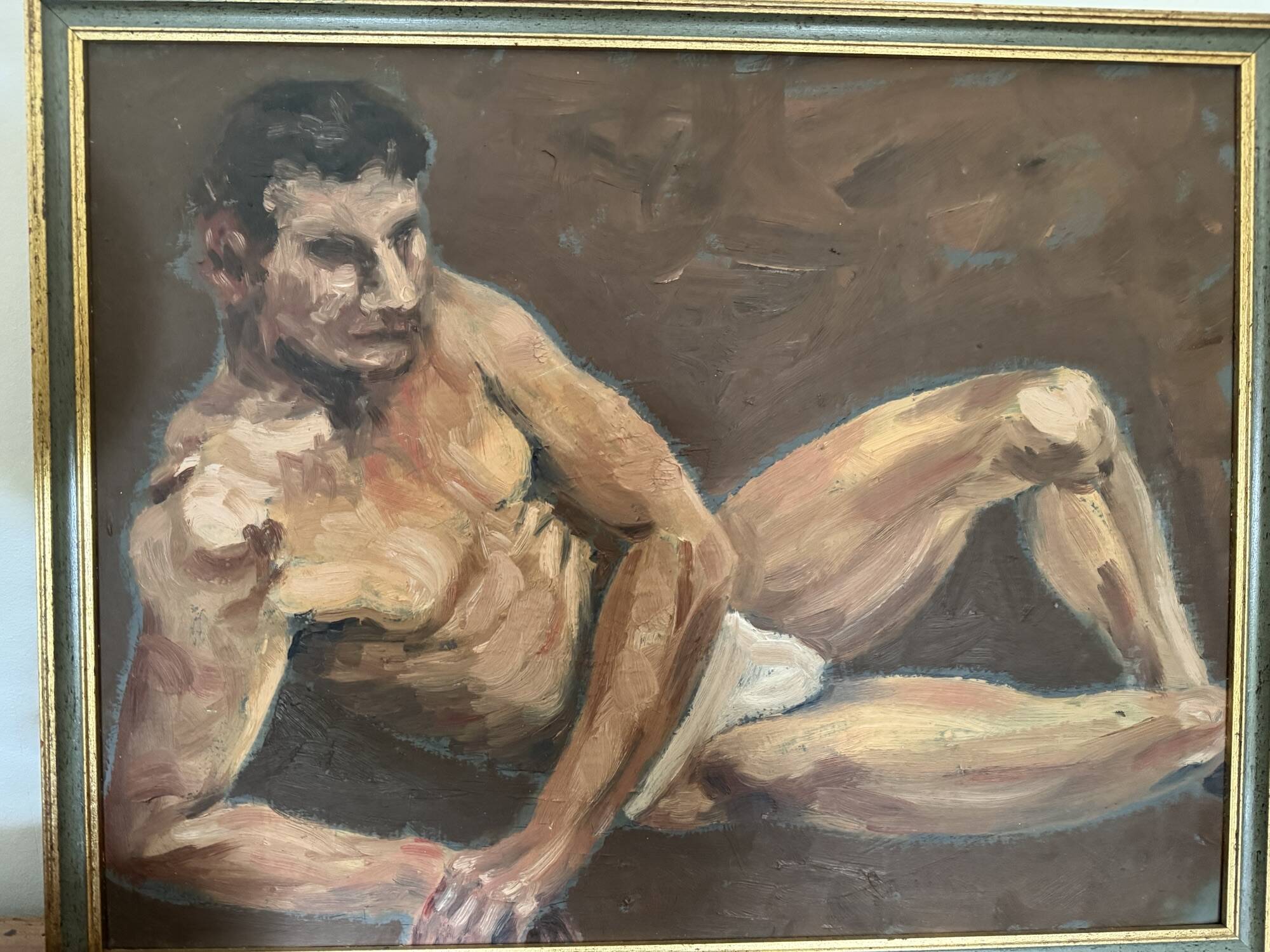 Tableau ancien huile sur panneau : nu acadamique XX eme siecle