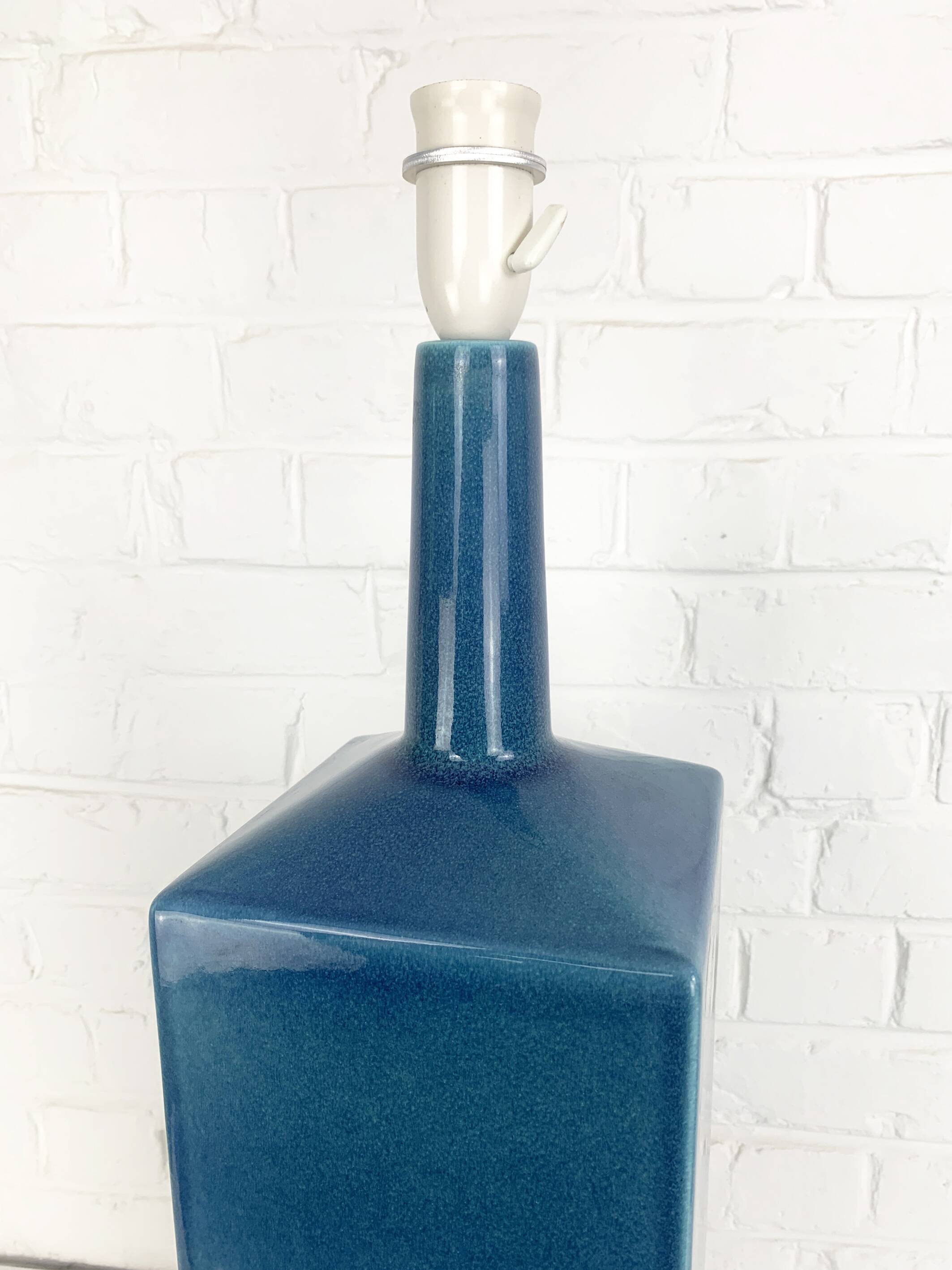 Le Klint Floor Lamp Model No. 357 in blue ceramic, glazed stoneware, Denmark