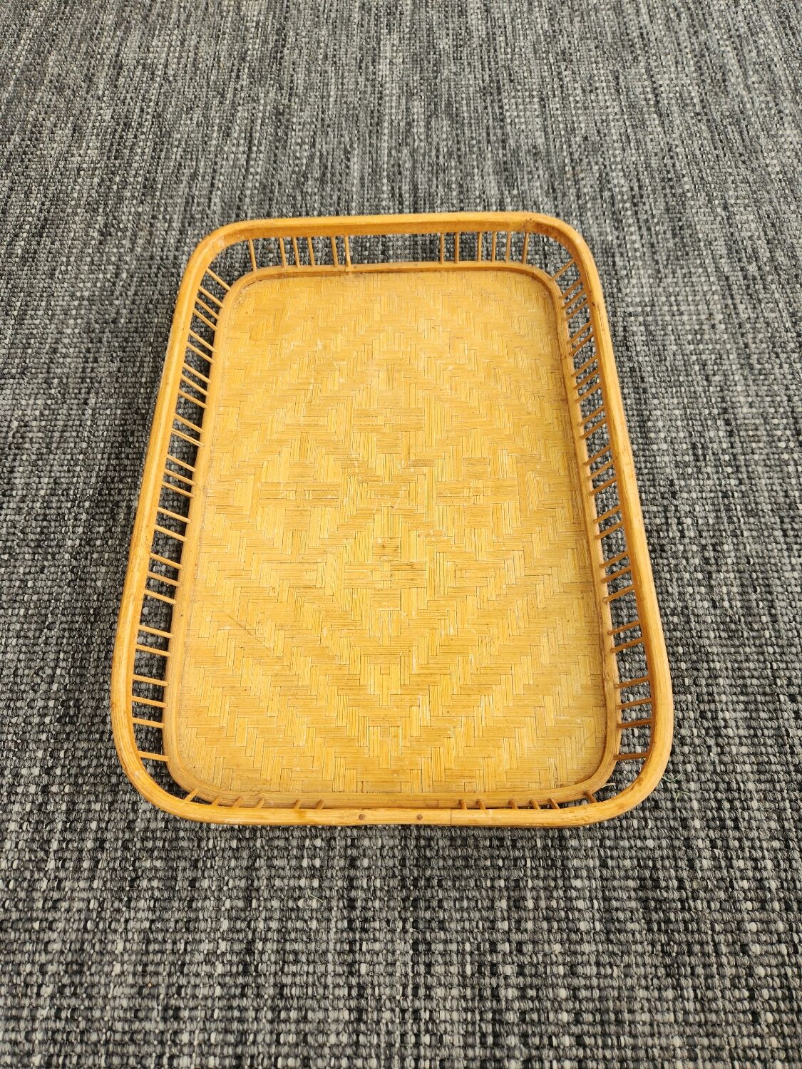 Wicker and banana leaf platter