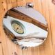 Beveled oval mirror