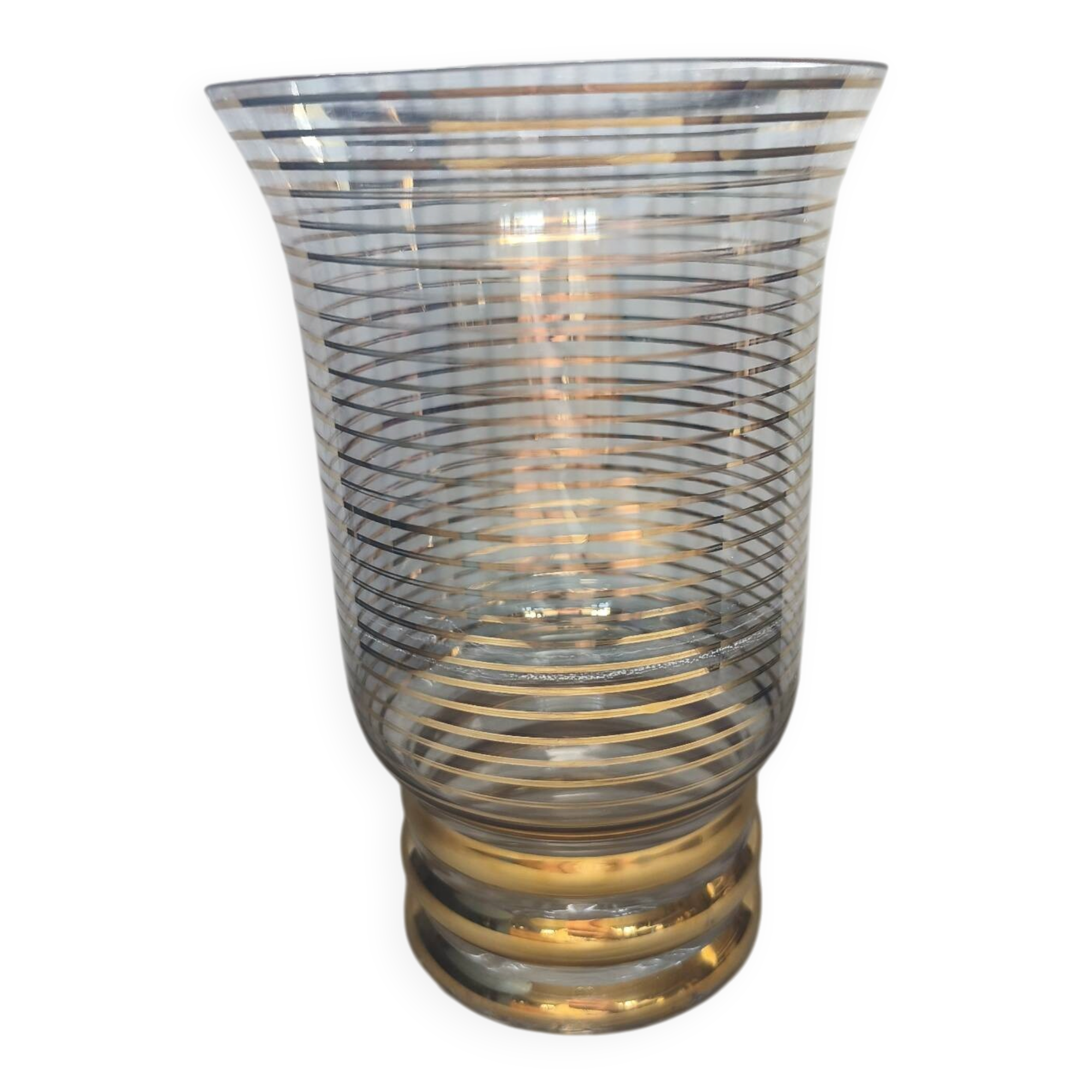Vintage gold glass vase