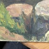 19th century realistic school - HST - Eugène Emile Fauconnier - Landscape with a river