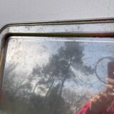 Rectangular silver metal tray