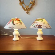 Pair of vintage alabaster lamps