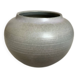 Grey blue ceramic round vase