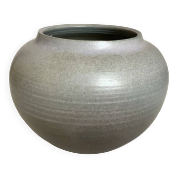 Vase boule céramique gris bleu