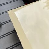 Vintage Bedside Table Jean-Claude Mahey - Beige Lacquer & Brass (Year)