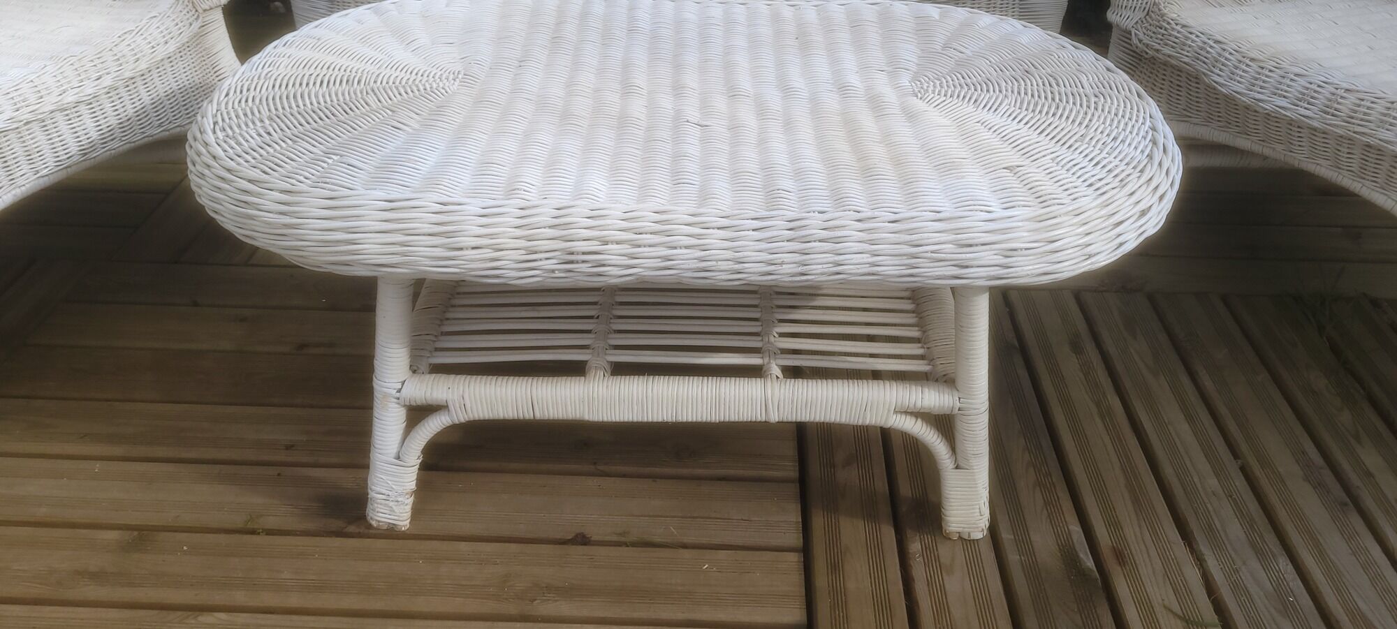Vintage peacock rattan garden furniture