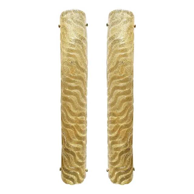 Gold Wall Sconces with Blue Graniglia Murano Glass by Simoeng for Simoeng