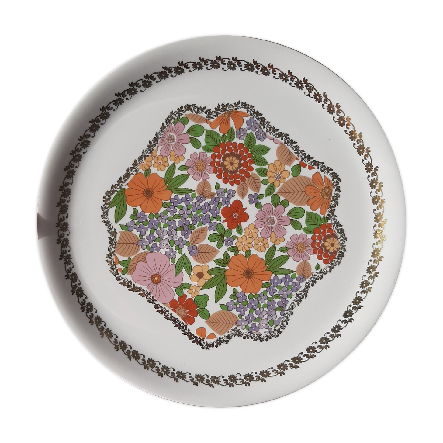 Plate presentation Pillivuyt orange flowers