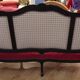 Antique Louis XV style red velvet settee