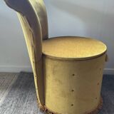 Vintage children's armchair in green velvet