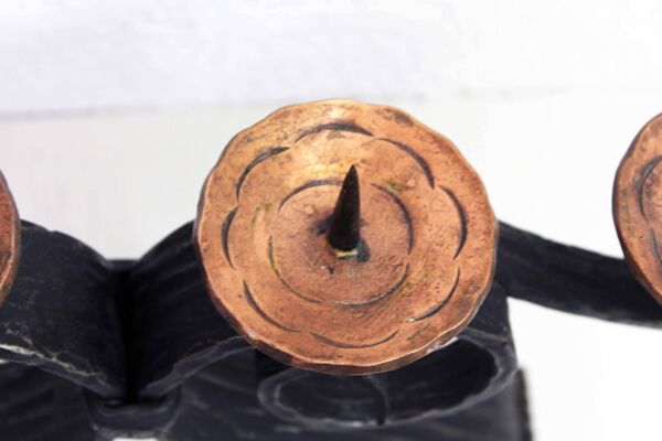 Grand chandelier à 4 feux en fer