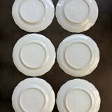 6 antique Blue Willow dessert plates