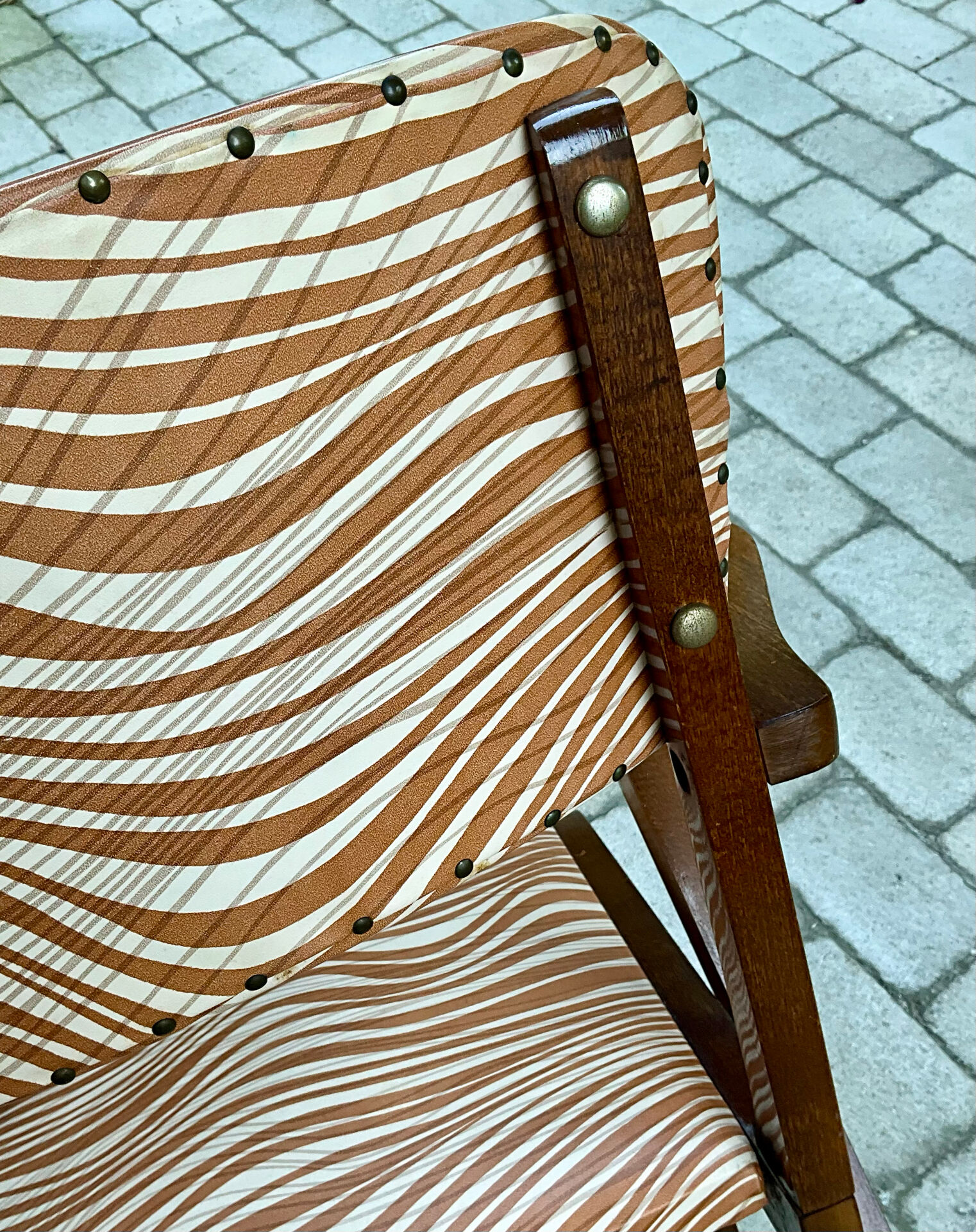 Pair of vintage armchairs in solid wood, 1960s