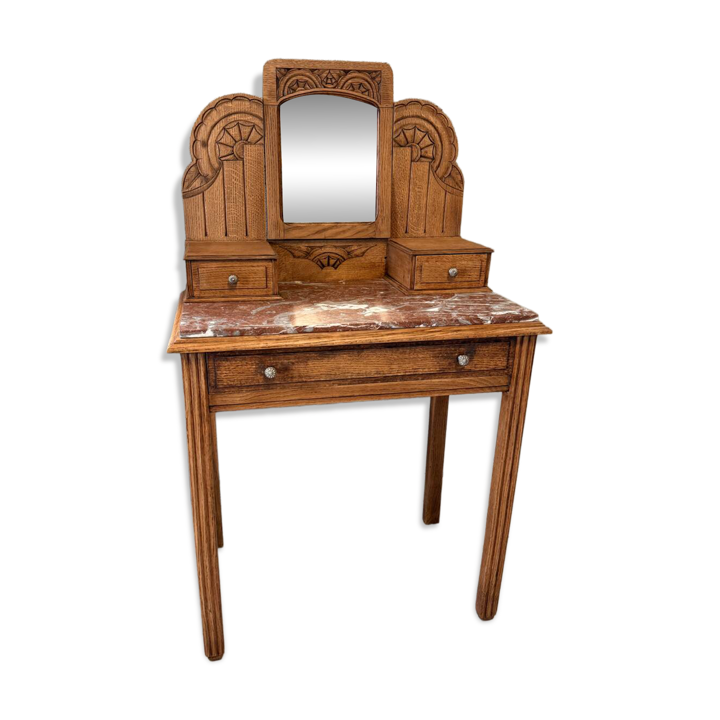 Antique carved oak hairdresser – art deco style