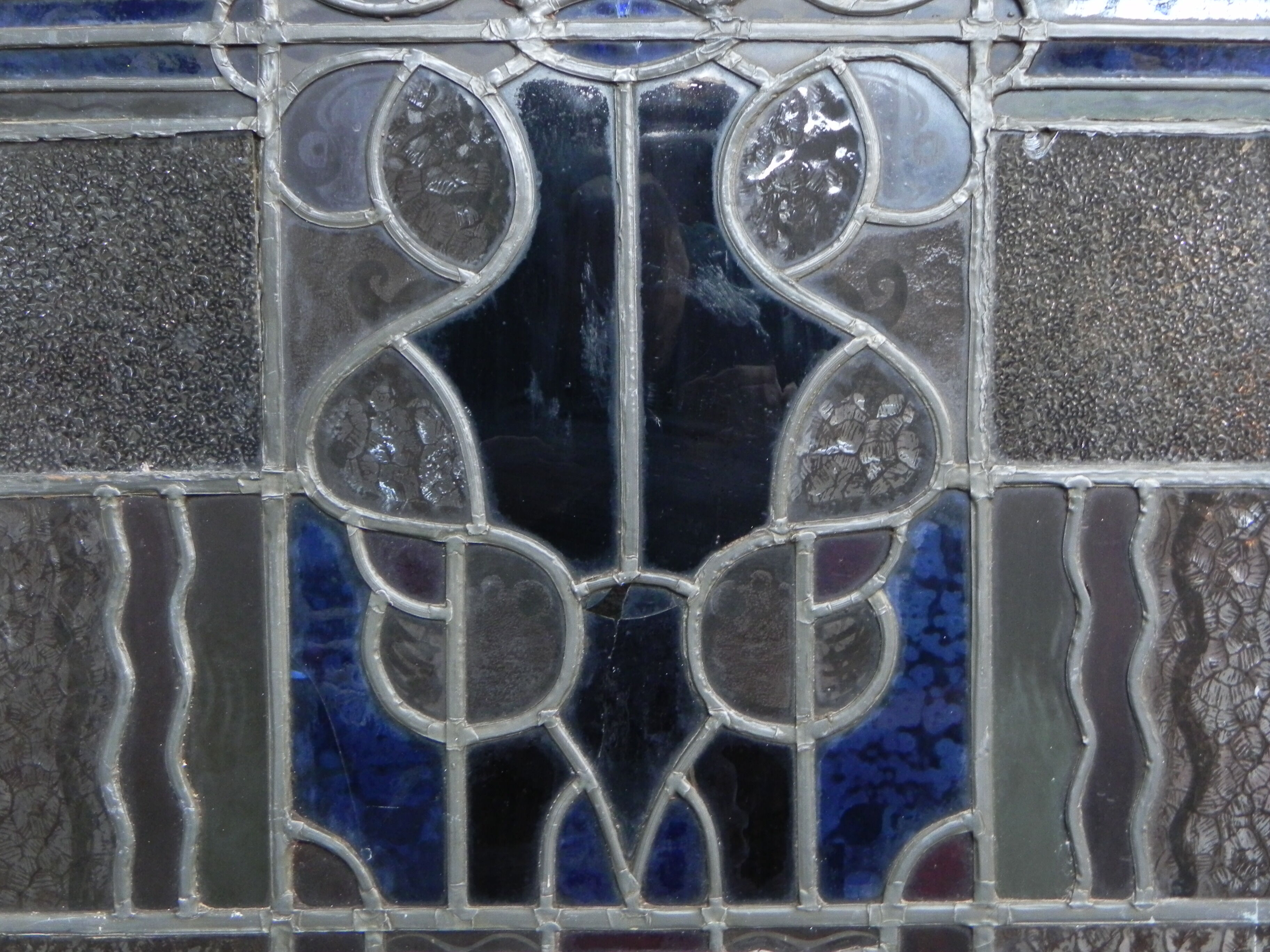 Porte intérieure avec vitrail art déco