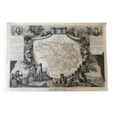 Old illustrated map of Aube – Illustrated National Atlas Combette ✅