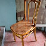 Ancienne Chaise de Bistrot en Bois Courbé " Fischel "