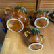 Vintage French café service set, 27 pieces, old pottery from Maine.