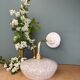 Vintage glass wall lamp with a curved arm from Clichy, white.