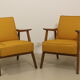 Pair of Scandinavian armchairs 1960 curved armrests. Ref Mimosa