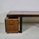 Important walnut executive desk for faram 1957 italy publisher 80's