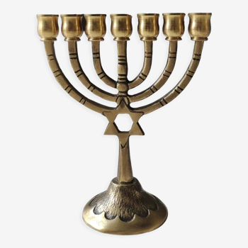Ancien Ménorah d Israël/Chandelier Hébreu à 7 branches, étoile David