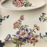 Set of 6 compartmentalized plates Longwy hand painted