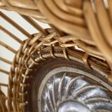 Wicker and ceramic piece signed, 1990s.