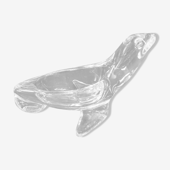 Cendrier phoque en cristal signé P. D'Avesn