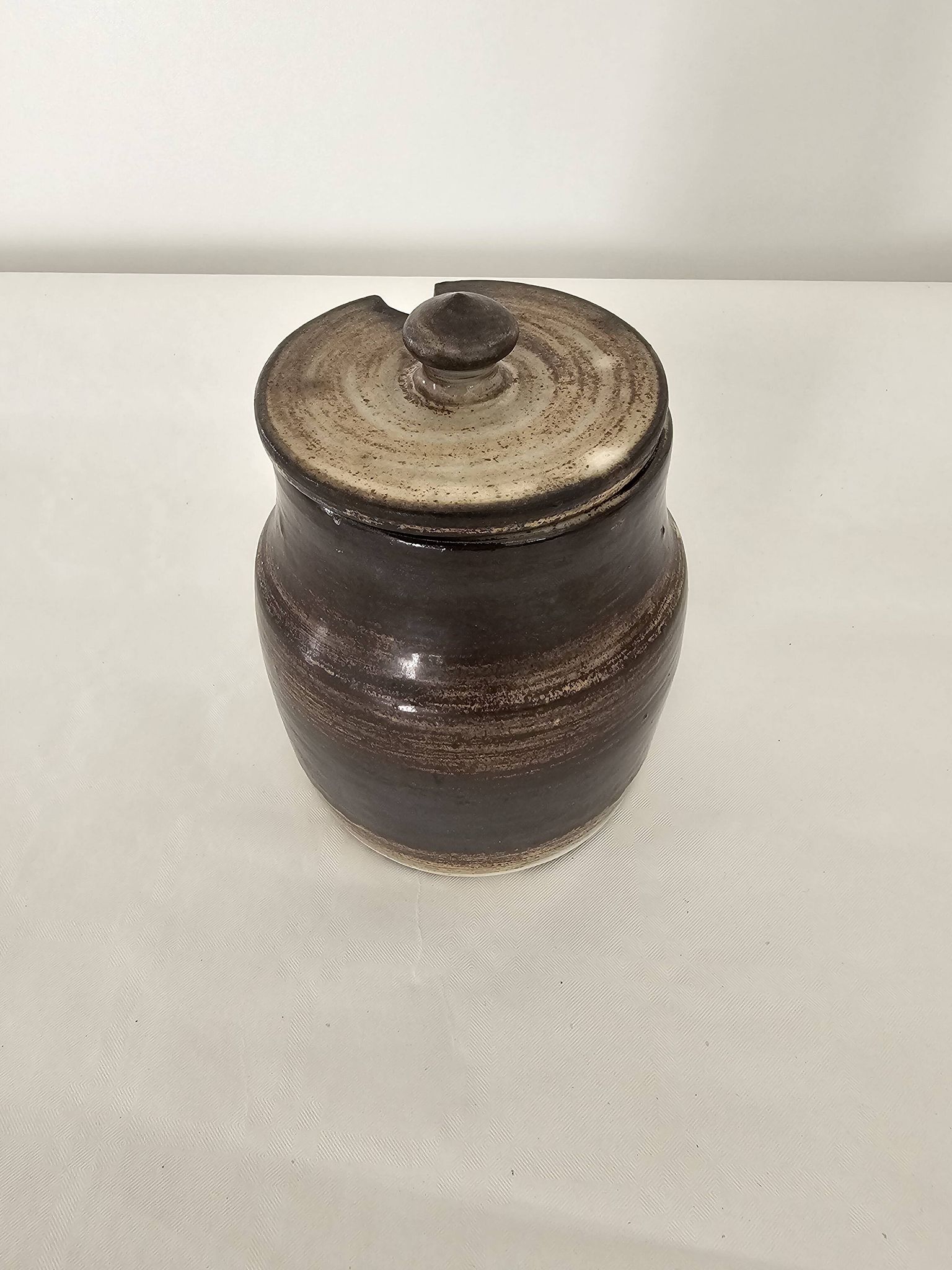 Pot à olives cornichons en céramique signé Atelier Dieulefit Jacques POUCHAIN
