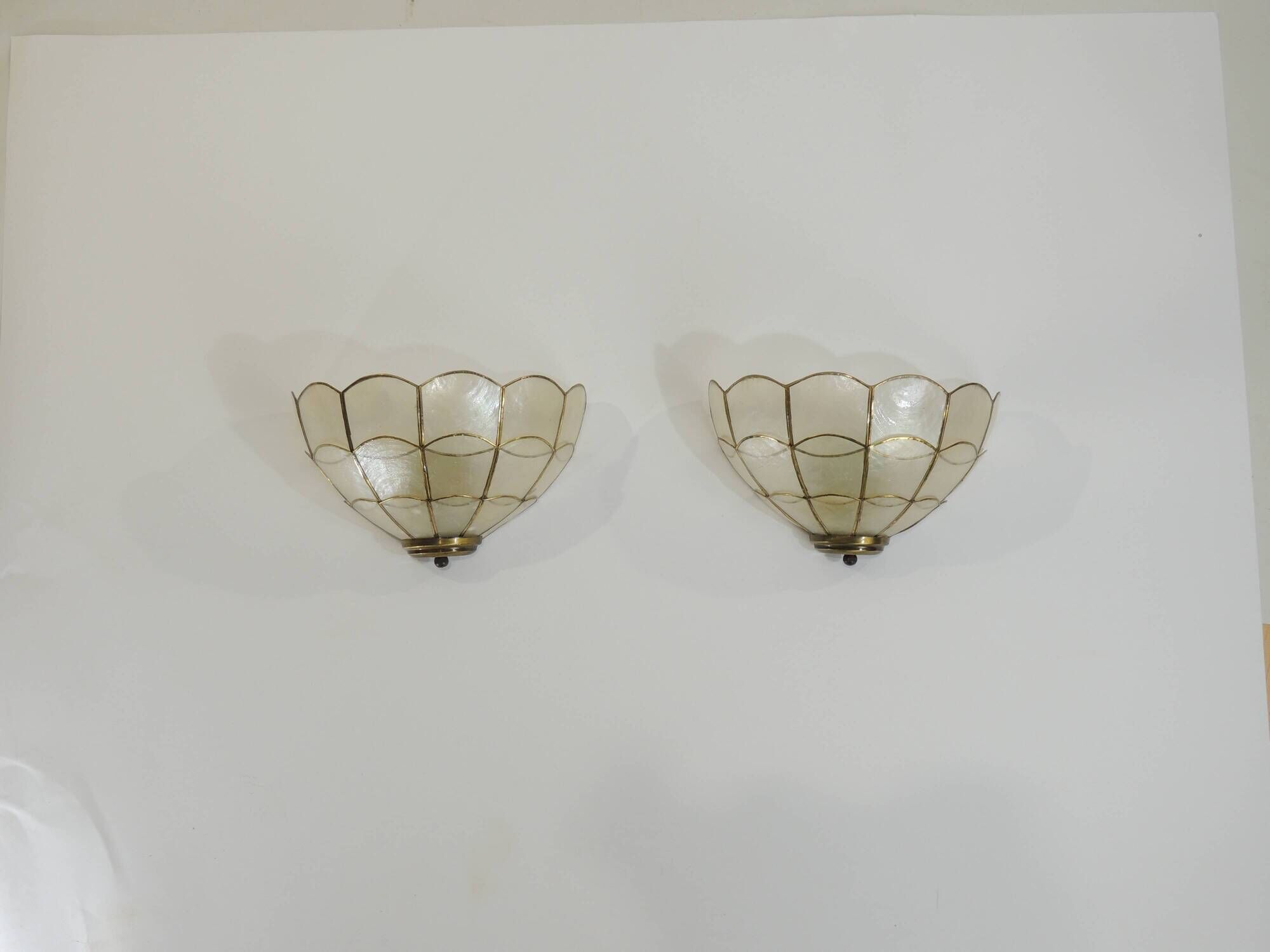 Pair of mother-of-pearl /vintage wall lamps