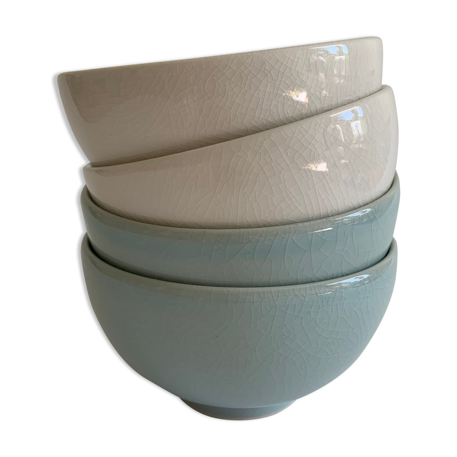 4 bowls Jars Tourron Mica & Quartz