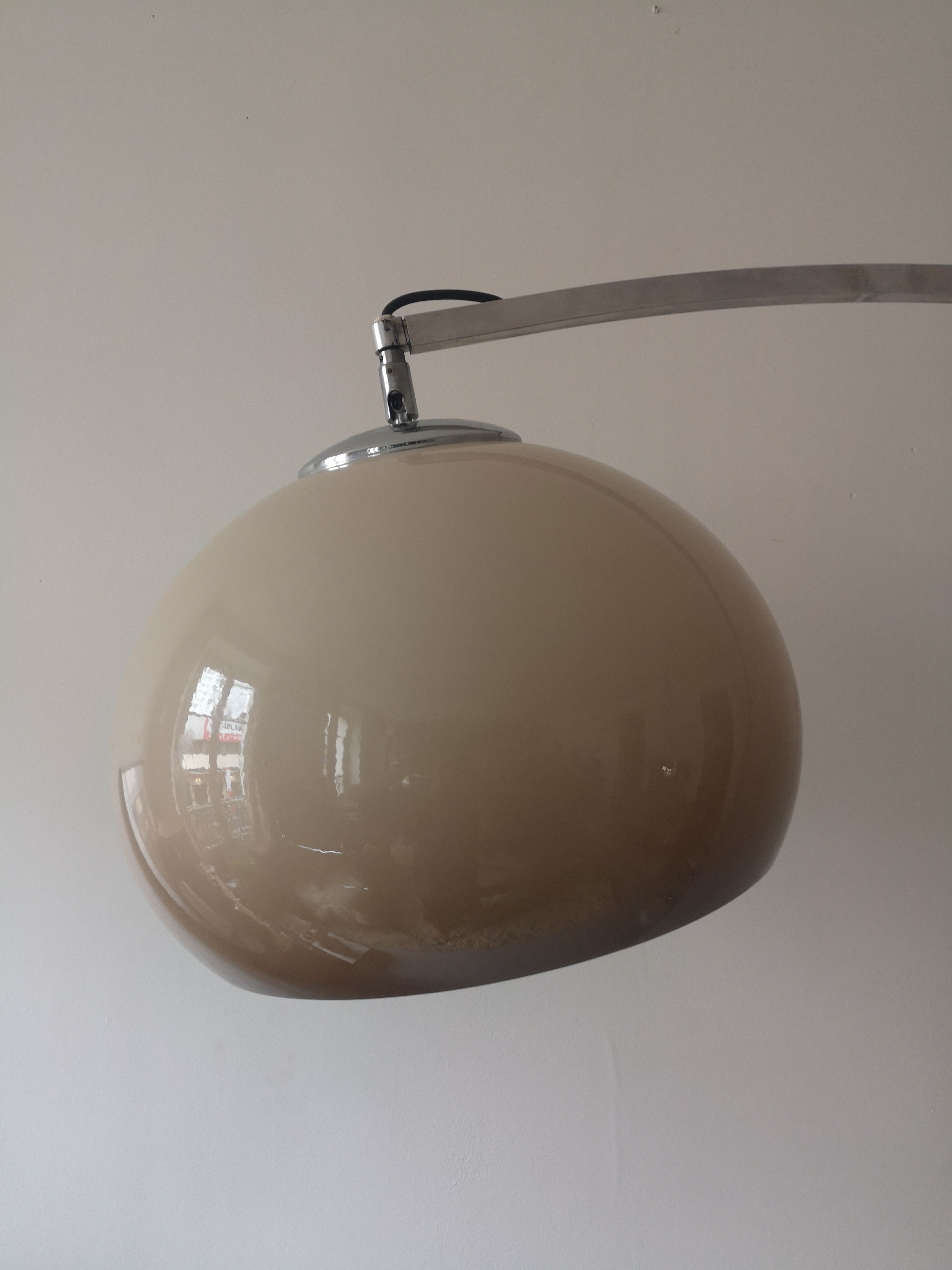 Adjustable arc floor lamp by harvey guzzini, 1970