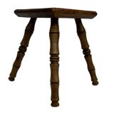Vintage stool side table minimalistic in oak