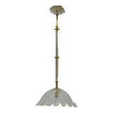 Glass and brass pendant, italy, 1970s