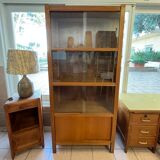 1950 oak glazed bookcase Émile SEIGNEUR