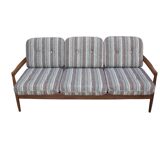 Elegant Danish extendable 3 seats sofa in teak, 1970s