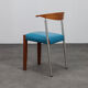 Ensemble de 4 chaises de salle à manger en cuir postmodernes, Italie, années 1990.