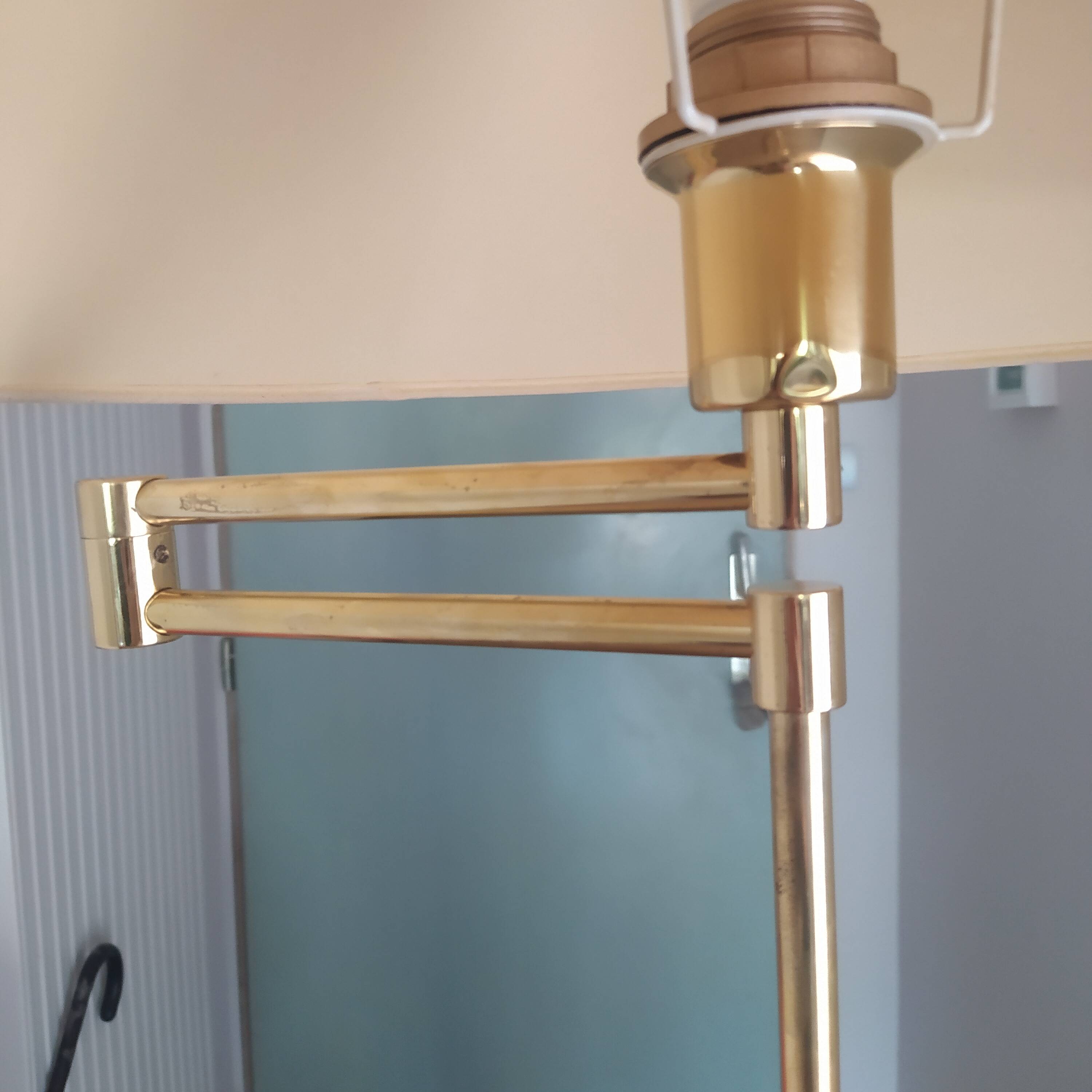 70s brass reading lamp with articulated arm Germany