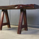 Table à manger en bois massif de style brutaliste par Mobichalet, années 1960.
